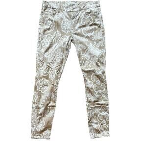 Seven for all Mankind Women’s Boho Paisley Skinny Pants White Hold Size 31